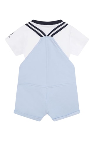 Biologisch Katoenen T-shirt en Tuinshort Wit en Hemelsblauw