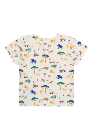 T-shirt en Tuinshort - Bruin en wit