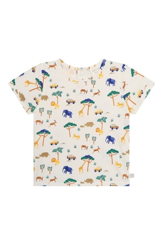 T-shirt en Tuinshort - Bruin en wit