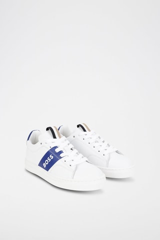 Leren Sneakers Wit en Blauw - Boss
