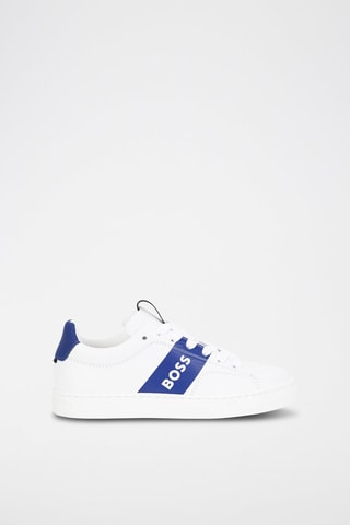 Leren Sneakers Wit en Blauw - Boss