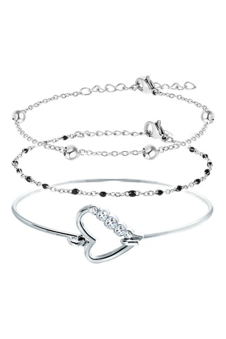 Jonc et 2 bracelets - 
Argenté