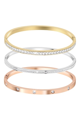 3 bracelets dorés à l'or fin jaune et rose