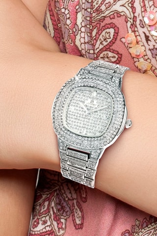 Montre à quartz en acier - Cristaux de Bohème