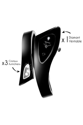 Montre à quartz en métal - Diamant et cristaux de Bohème