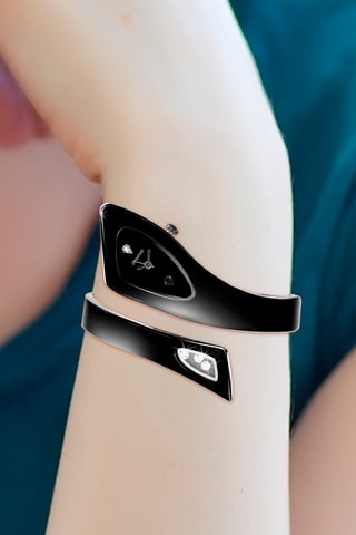 Montre à quartz en métal - Diamant et cristaux de Bohème