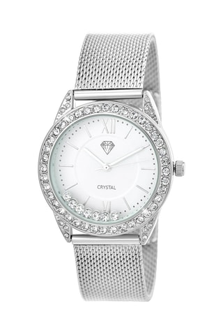 Montre à quartz en métal Elly - Argenté et blanc