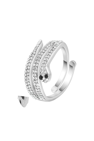 Bague - Argenté et diamant noir