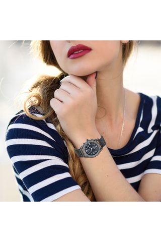 Montre à quartz en métal - Noir