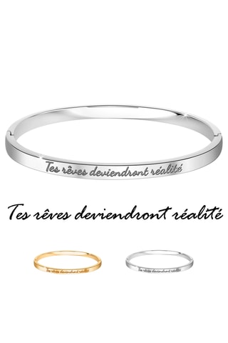 2 joncs "Tes rêves deviendront réalité" - Argenté et doré