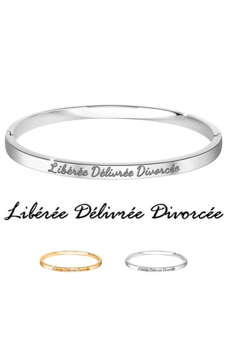 2 joncs "Libérée, Délivrée, Divorcée" - Argenté