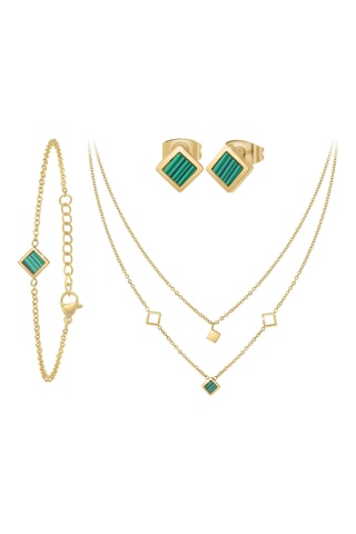 Parure - Doré et vert