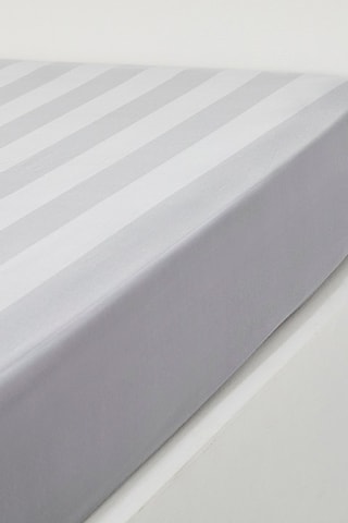 Drap-housse en satin de coton 98 fils/cm² Prestige - Acier - Bonnet 30 cm