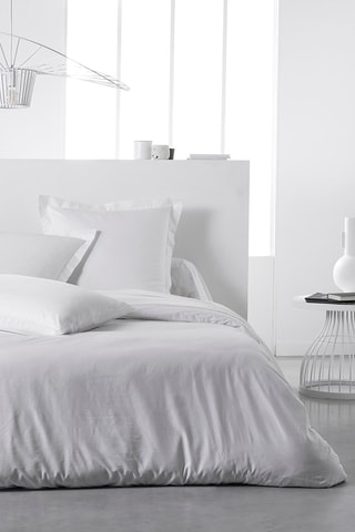 Drap-housse en coton 57 fils/cm² Essential - Craie - Bonnet 23 cm