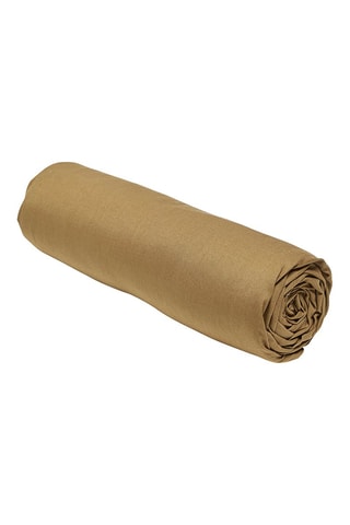 Drap-housse en coton 57 fils/cm² Essential - Bronze - Bonnet 30 cm