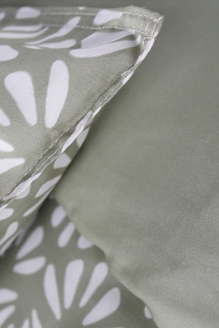 Parure de couette en coton Sunshine 57 fils/cm² - Kaki clair et blanc