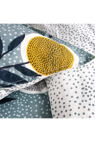 Parure de couette en coton 57 fils/cm² Sunshine - Vert d'eau et bleu