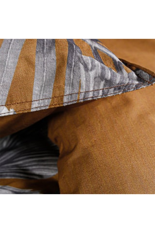 Parure de couette en coton 57 fils/cm² Sunshine 6.14 - Moutarde et gris