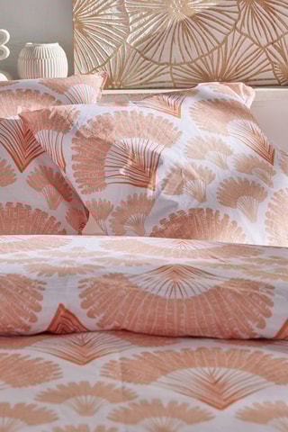 Parure de couette en coton 57 fils/cm² - Rose et blanc