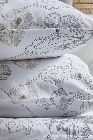 Parure de couette en coton 57 fils/cm² - Blanc et gris