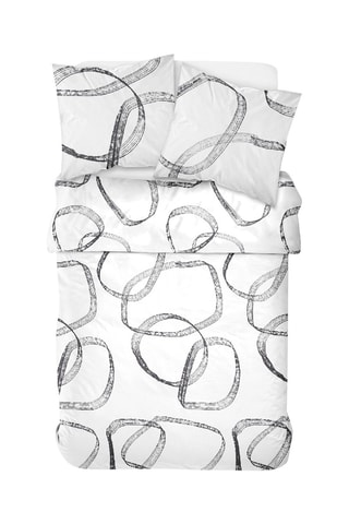 Parure de couette en coton Sunshine - Blanc et noir