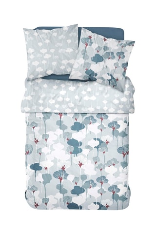 Parure de couette en coton Sunshine - Blanc et bleu clair