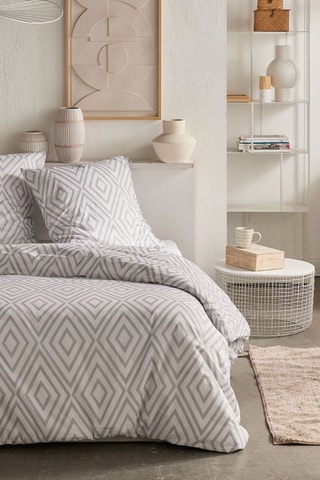 Parure de couette Crazy - Blanc et gris