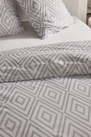 Parure de couette Crazy - Blanc et gris