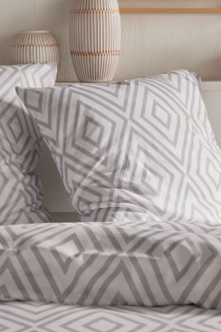 Parure de couette Crazy - Blanc et gris