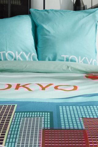 Parure de couette en coton 57 fils/cm² Java - Bleu