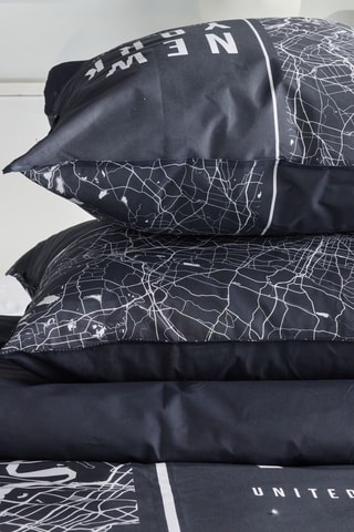 Parure de couette en coton 57 fils/cm² Java - Bleu marine