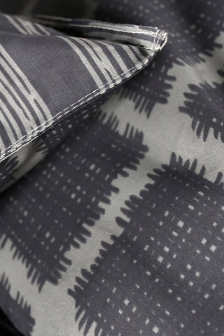 Parure de couette en coton 57 fils/cm² Sunshine - Bleu marine et gris