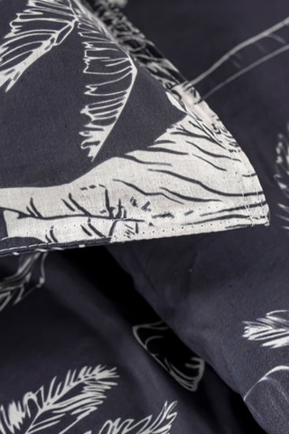 Parure de couette en coton Sunshine - Bleu marine et blanc