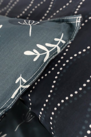 Parure de couette en coton Sunshine - Bleu-gris et blanc