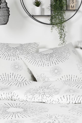 Parure de couette en coton Flanelle - Blanc et noir