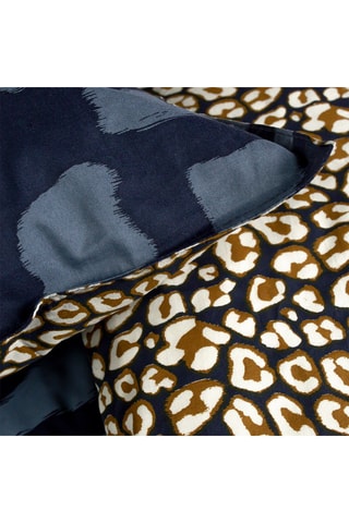 Parure de couette en coton Sunshine - Bleu et moutarde