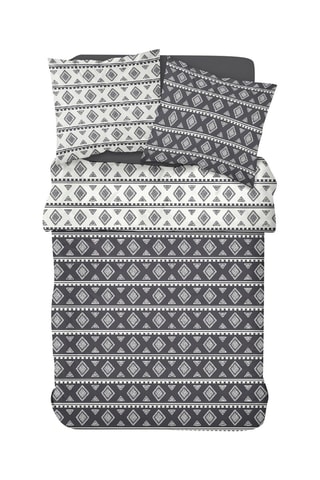 Parure de couette en coton 57 fils/cm² Sunshine - Bleu marine et blanc