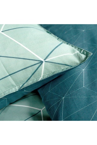 Parure de couette en coton 57 fils/cm² Sunshine 6.40 - Vert d'eau et bleu