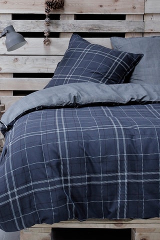 Parure de couette en coton Winter Spirit Megève - Bleu marine