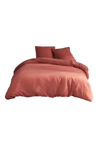 Parure de lit en gaze de coton - Terracotta