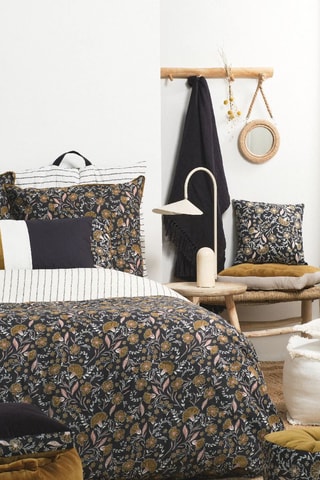 Parure de couette en coton Marigold - Fusain