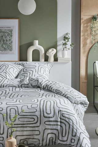 Parure de couette en coton 57 fils/cm²  - Craie