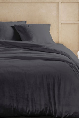 Parure de couette en gaze de coton - Gris foncé