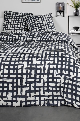 Parure de couette en coton Sunshine - Blanc et noir