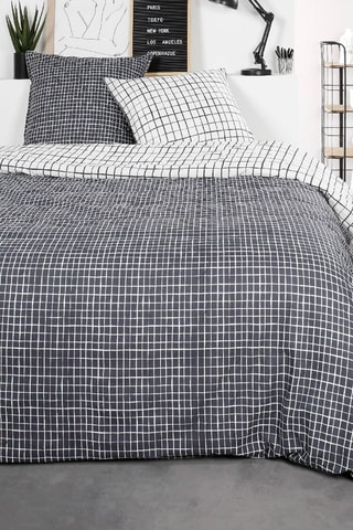 Parure de couette en coton Sunshine - Noir et blanc