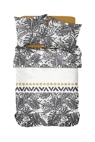 Parure de couette en coton Sunshine - Blanc et noir