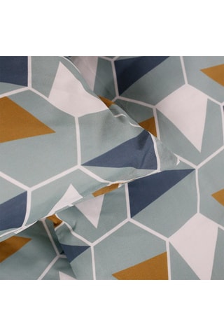 Parure de couette en coton Mawira 2.19 - Ecru et vert d'eau