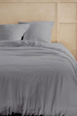 Parure de couette en gaze de coton  - Gris