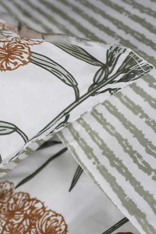 Parure de couette en coton Sunshine - Blanc et camel