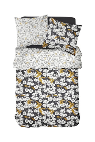 Parure de couette en coton Sunshine - Blanc et noir